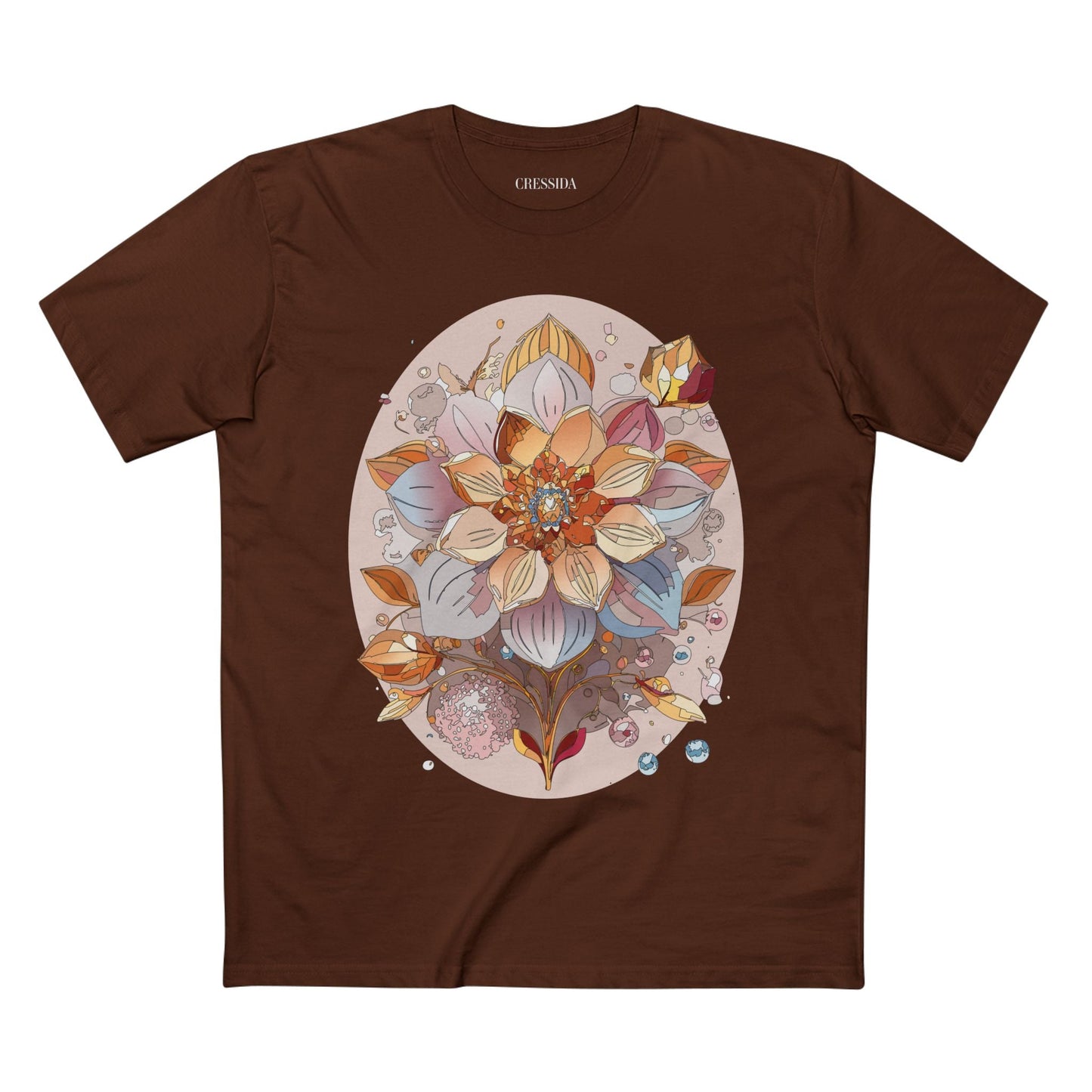 Floral Graphic T-Shirt Unisex 100 Cotton Art Design with Antique Flowers Tee 24