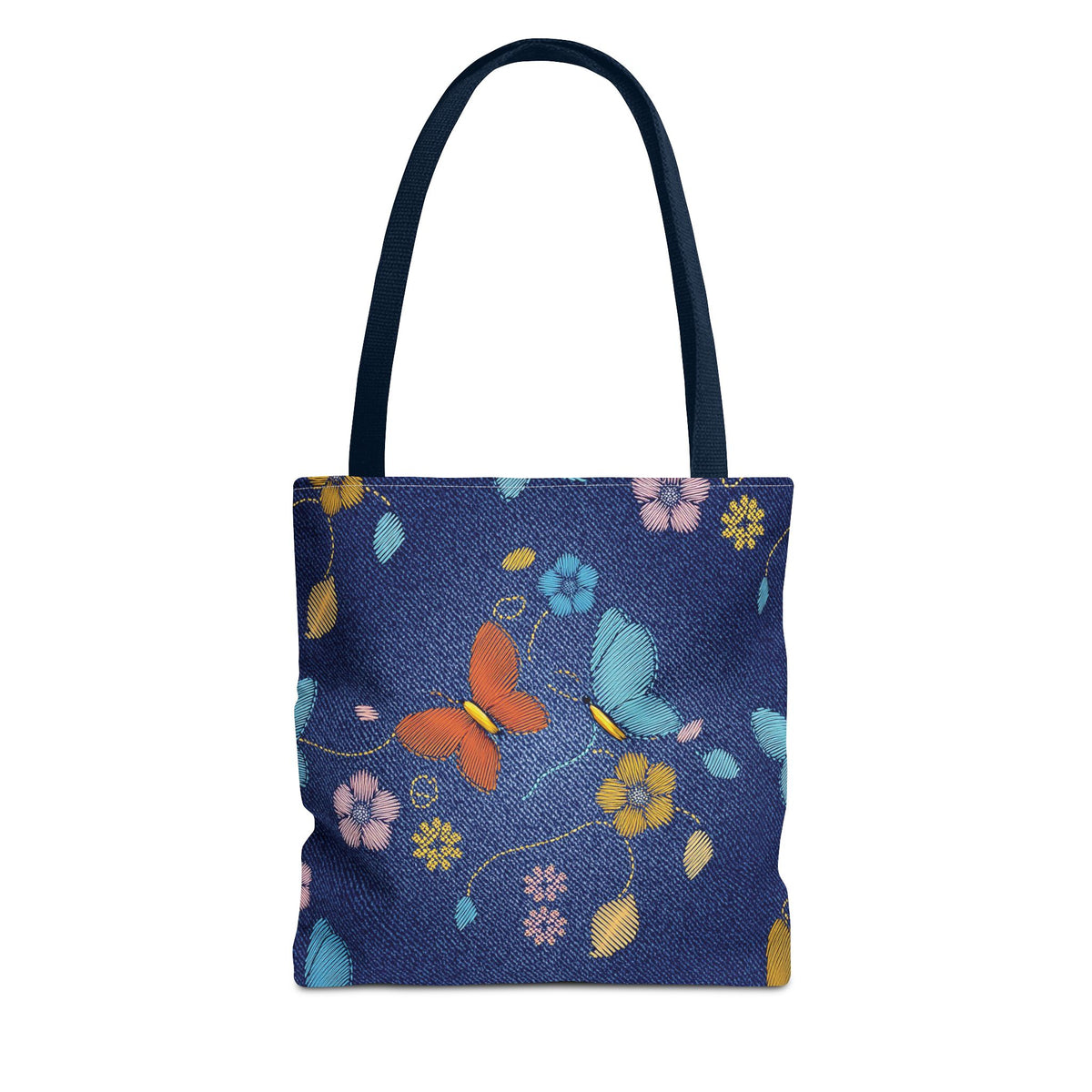 Denim Fabric Imitation Print Unisex Canvas Bag Poly Spun 3 Sizes Tote Bag 167