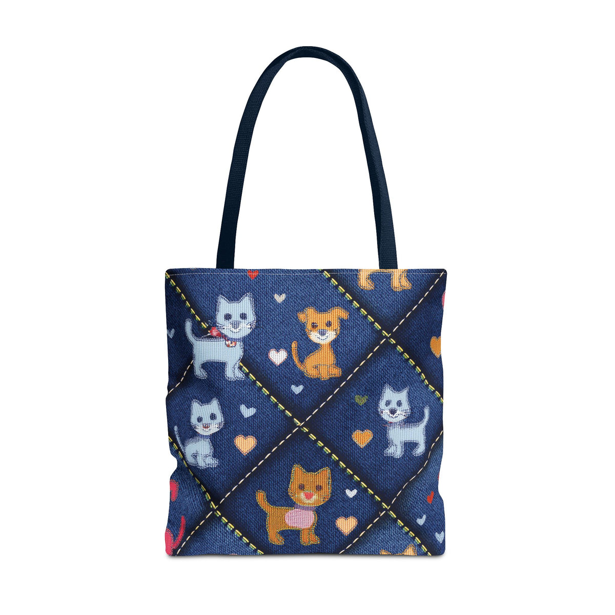 Love Day Graphic Design Denim Fabric Imitation Print Unisex Canvas Bag POLY 3 Sizes Tote Bag 201-2