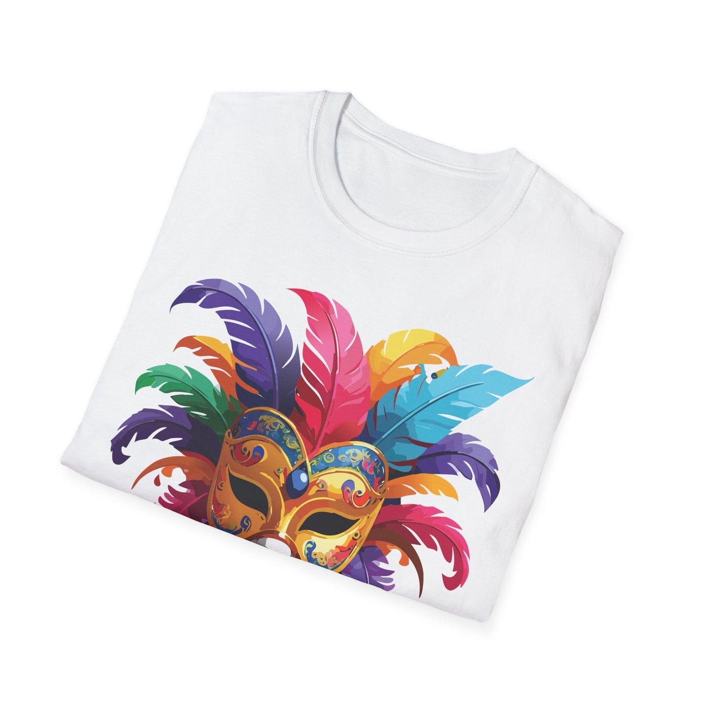 Unisex Mask Tee Shirt Gildan Softstyle 64000 Lightweight Comfortable Masquerade Design Tee