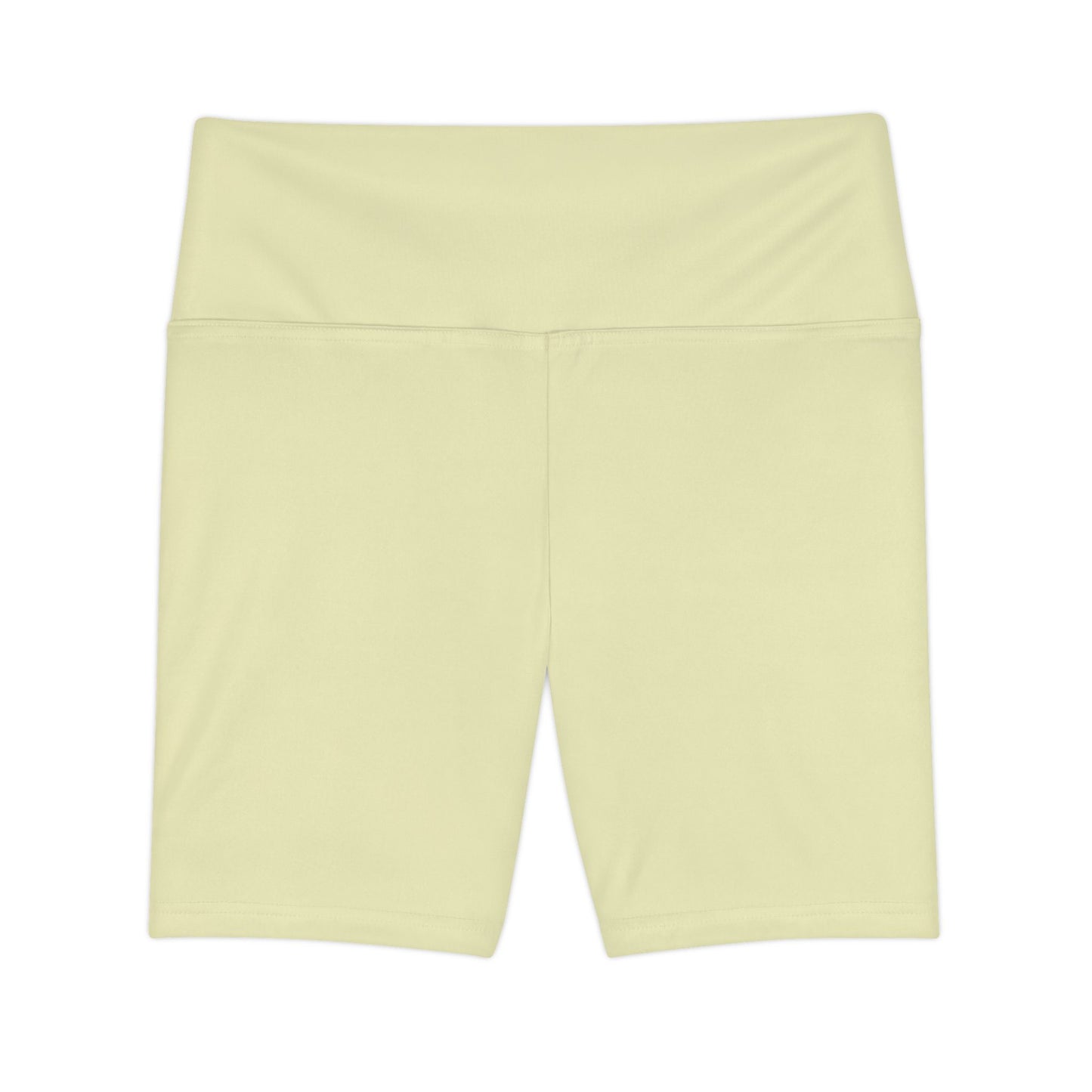 Pale Yellow Women's High-Waist Workout Shorts — Lightweight Lemon Activewear