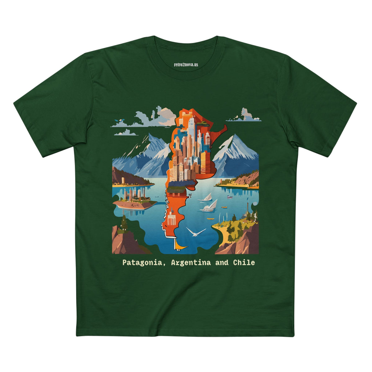 Patagonia Argentina and Chile map T-Shirt | Patagonia map tee