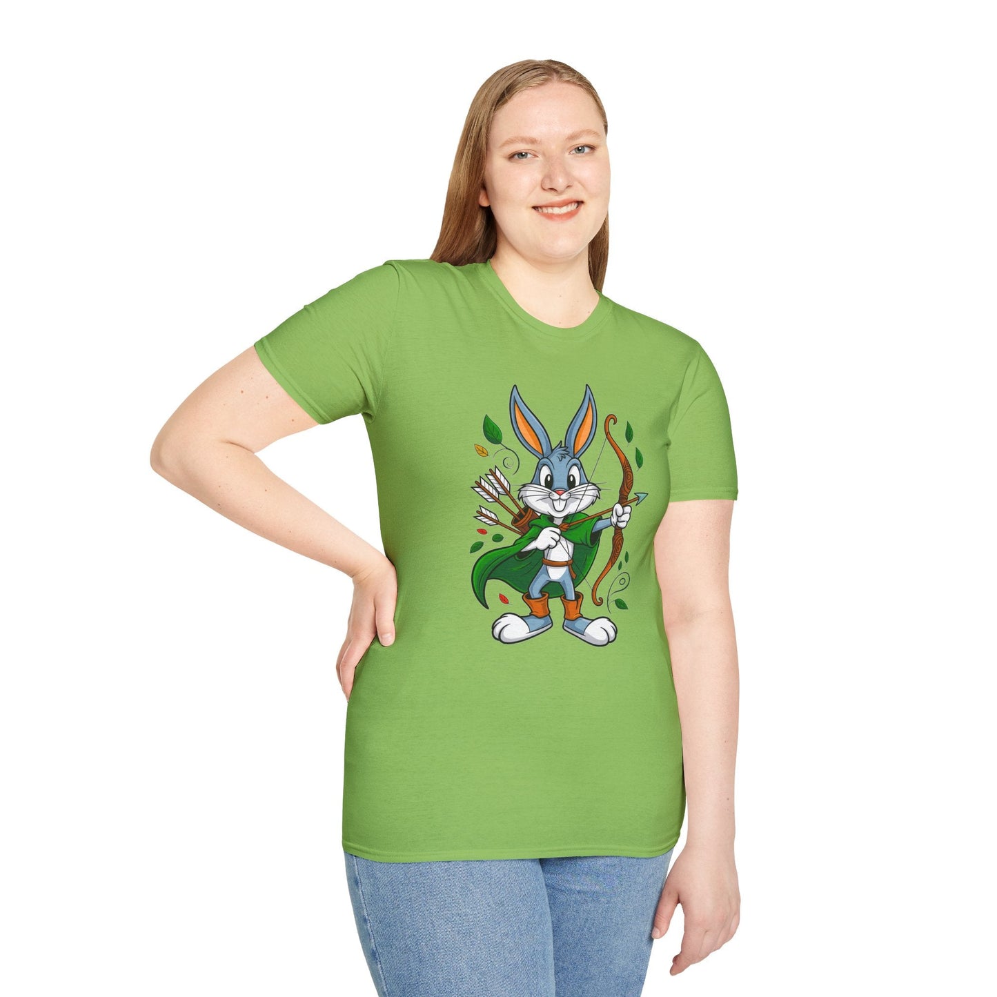 Cartoon Bunny Graphic Unisex Cotton Animal Animation Artwork Design Tee 2