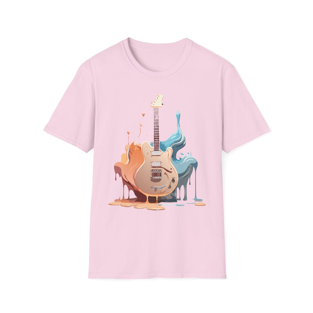 Liquid Paint Electric Guitar T-Shirt | Music Art, Colorful Guitar Tee