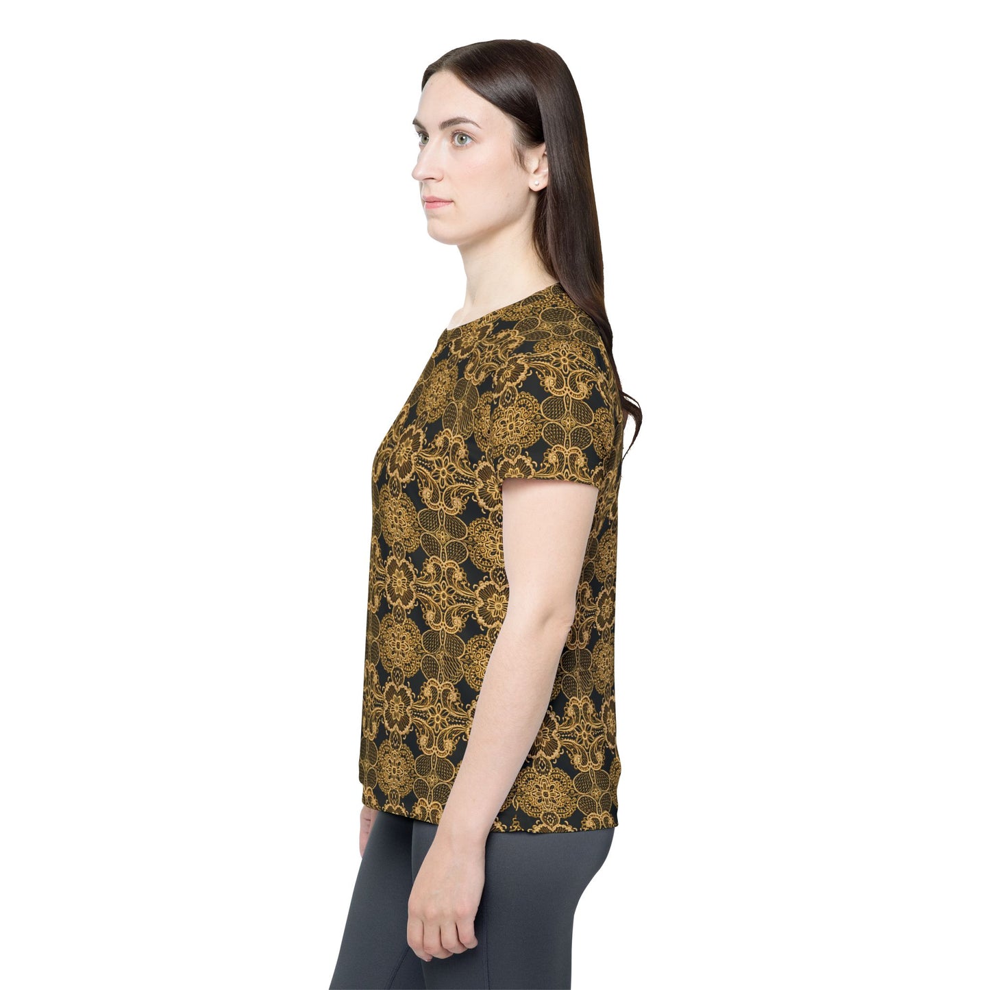 Lace Print Poly Shirt, Poly Shirt with Lace Print, Lace Shirt 47