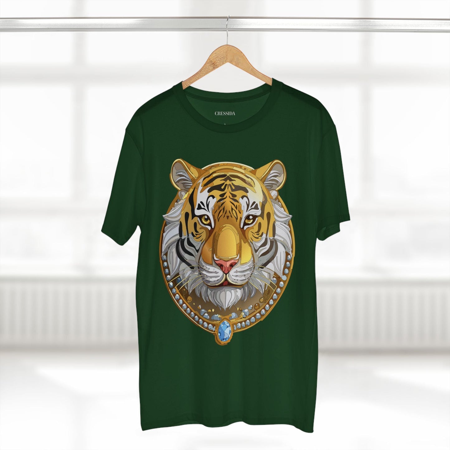 Tiger Graphic Unisex 100 Cotton Tee With Unique Animal Golden Medallion Art Design 4