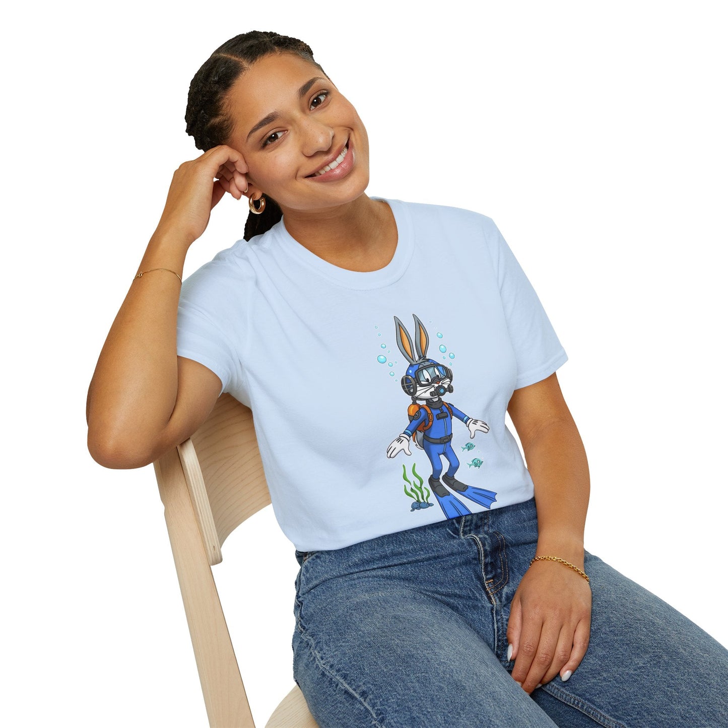 Bugs Bunny T Shirt Unisex Short Sleeve Cartoon Tee Gildan Softstyle 64000 Cotton