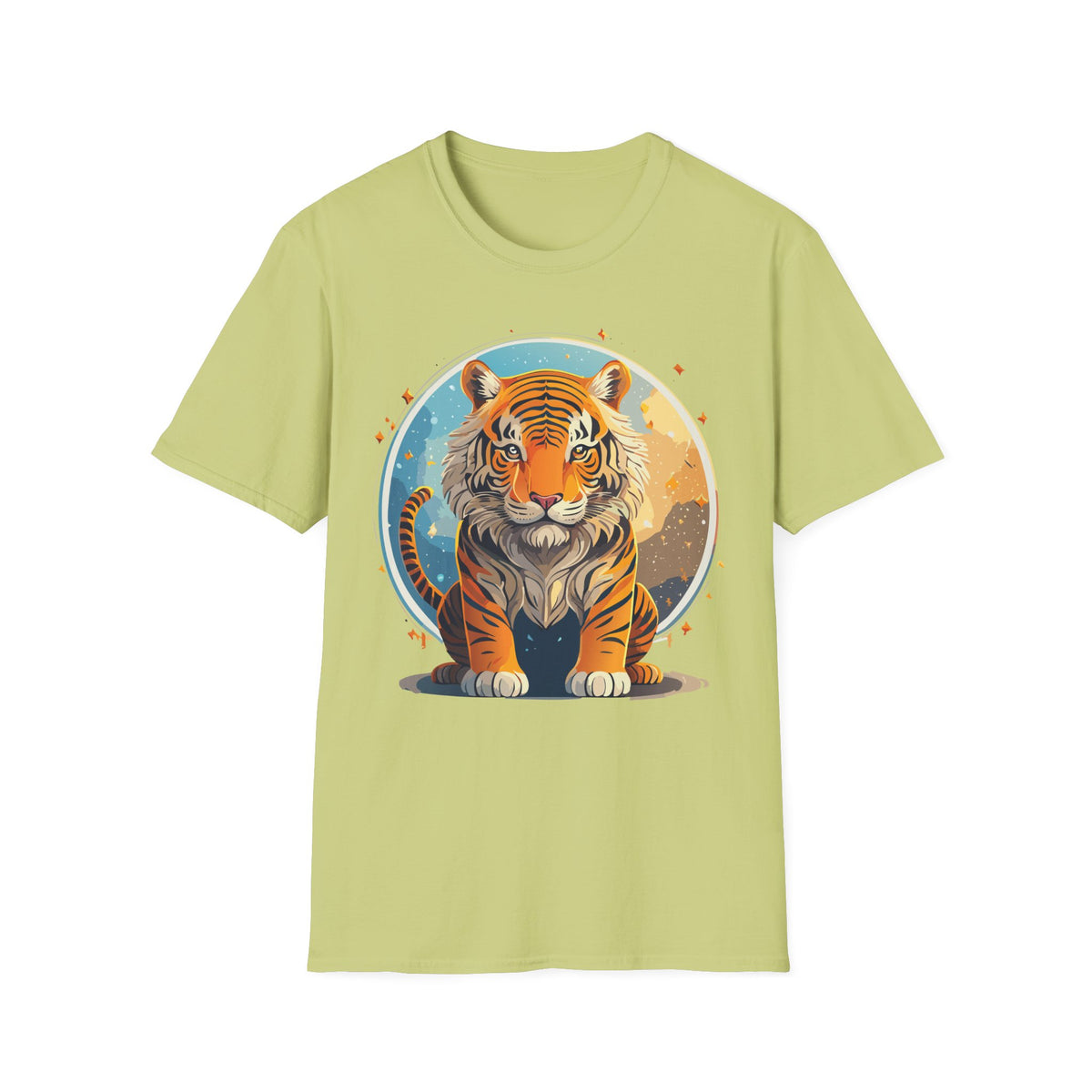 Vintage Tiger Illustration T-Shirt | Retro Sunset Tiger Print