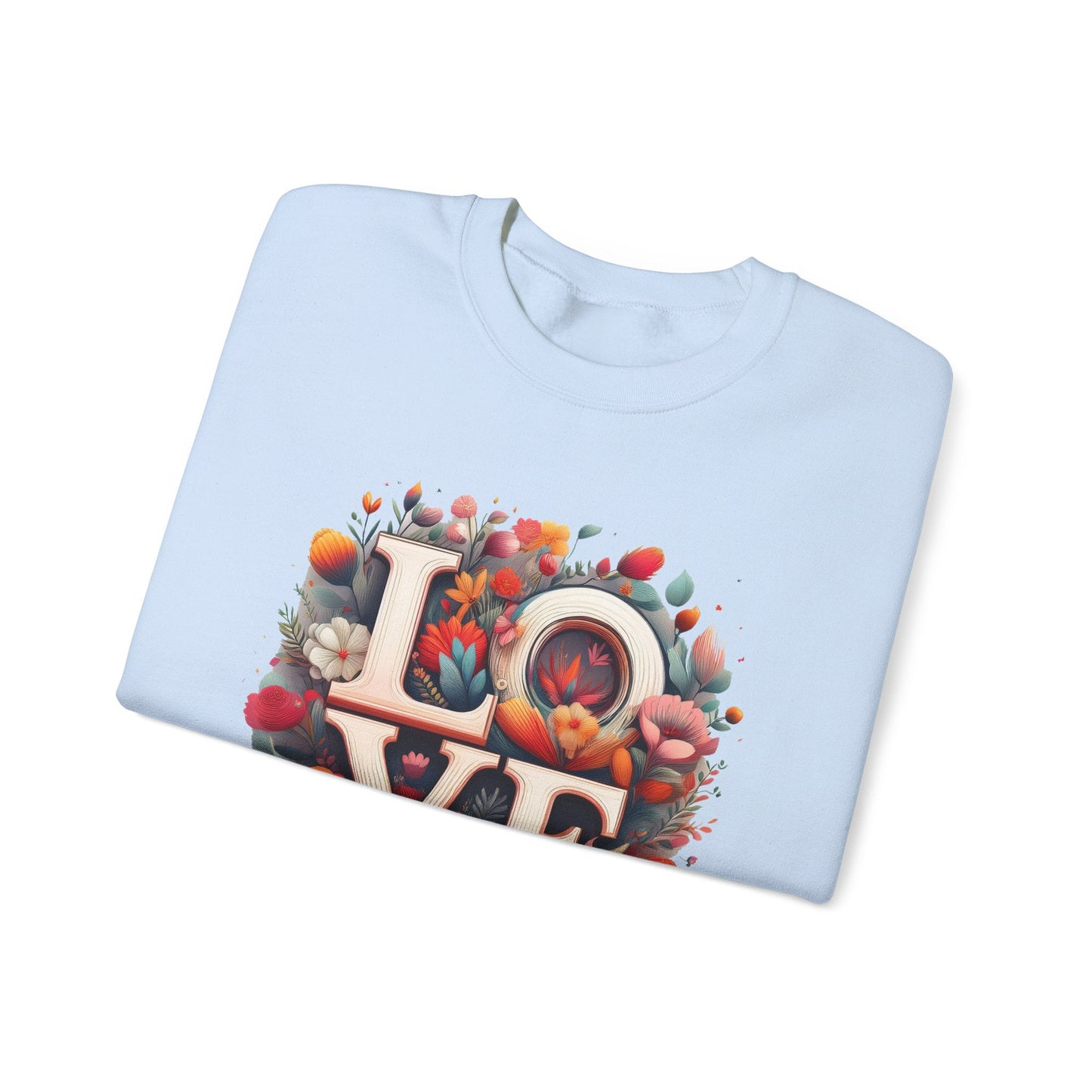 Floral Love Valentines Day Sweatshirt Unisex Crewneck Love Flower Gift Idea Cozy Everyday Wear