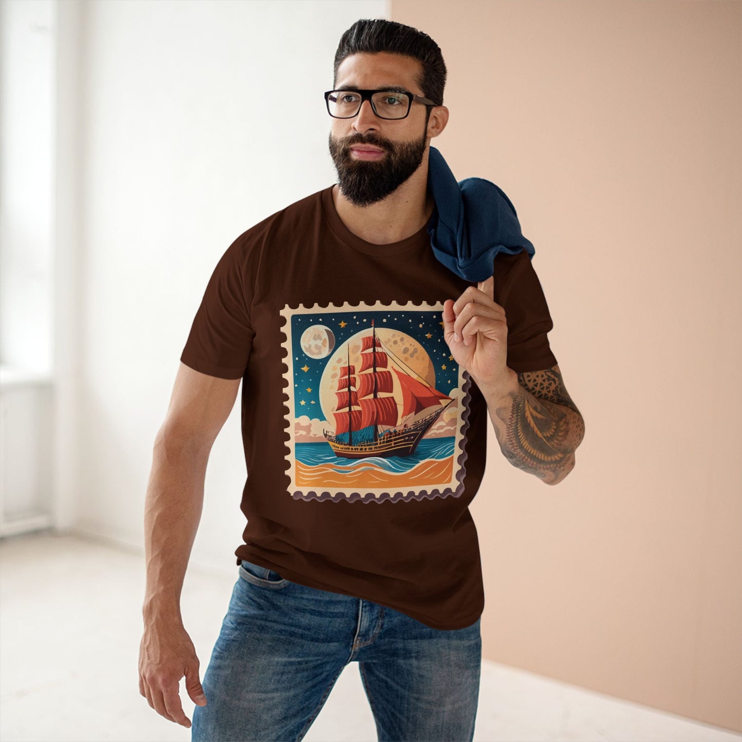 Stamp Shirt Postage Stamp Tee Unisex Premium Cotton Original Art Design By Retro2Nova
