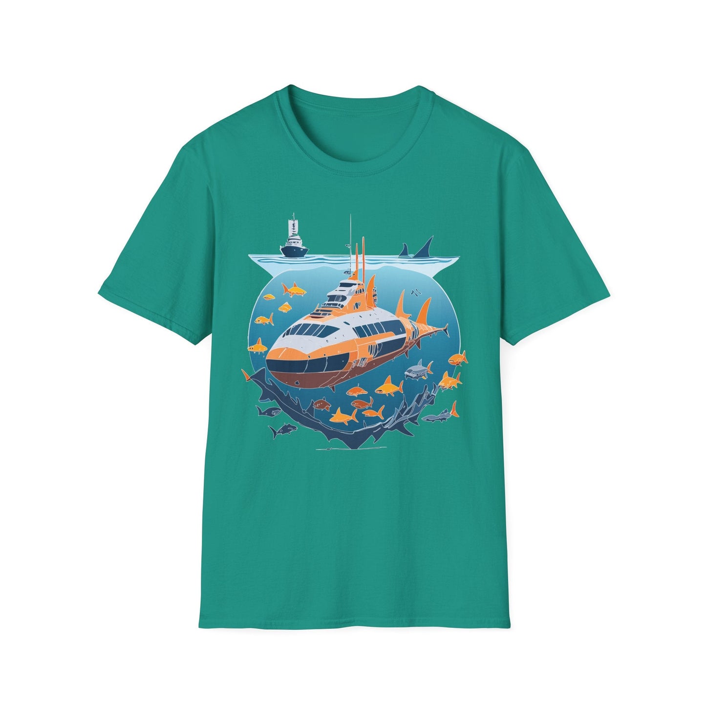 Ocean Tee Shirt Unisex Short Sleeve Gildan Softstyle 64000 Premium Comfort Ocean Artwork