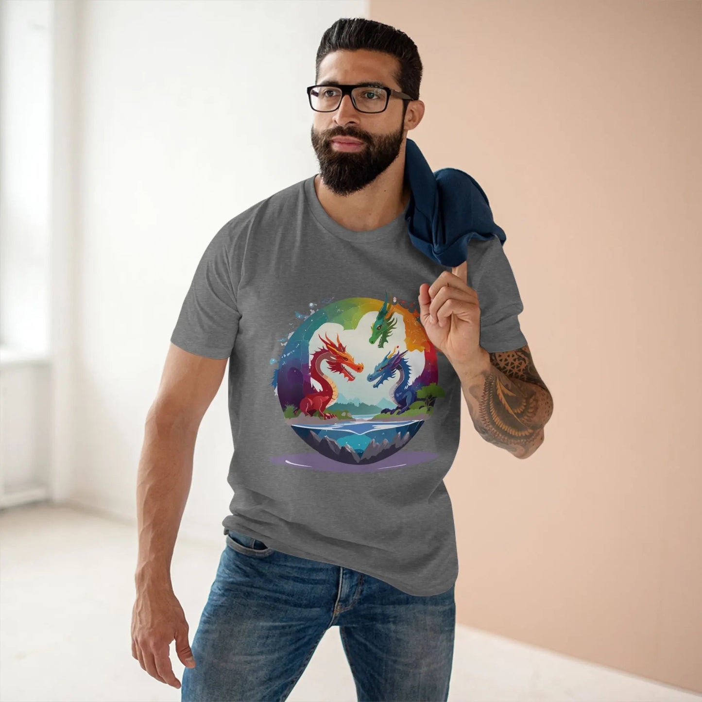 Dragon Graphic Unisex 100 Cotton Staple Tee 21