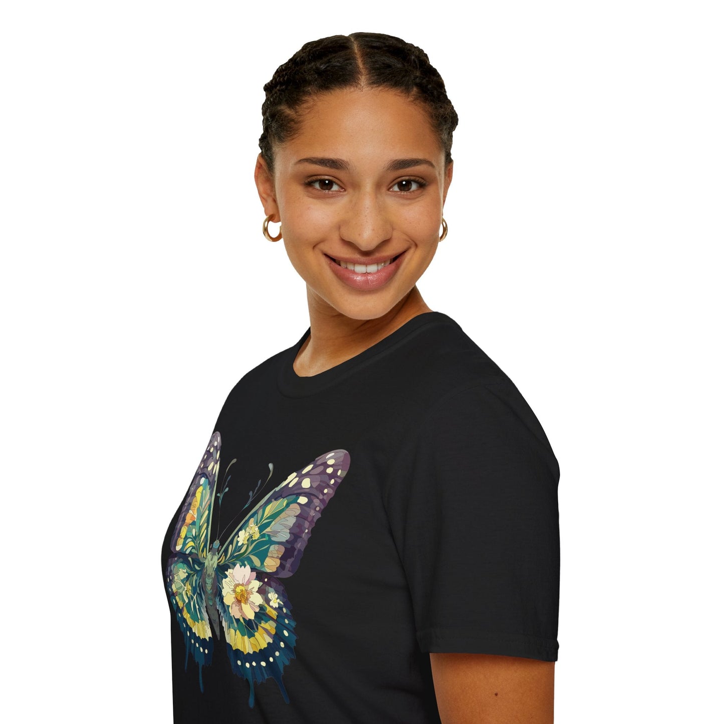 Butterfly Shirt Unisex Monarch Print T Shirt Gildan Softstyle 64000 Lightweight Tee