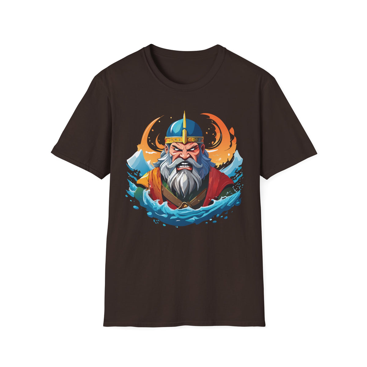 Viking Sea King T-Shirt | Norse Warrior Helmet Illustration