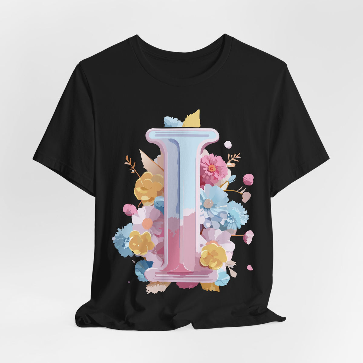 Letter I Graphic Unisex Cotton Bella+Canvas Tee with Art Letter Design