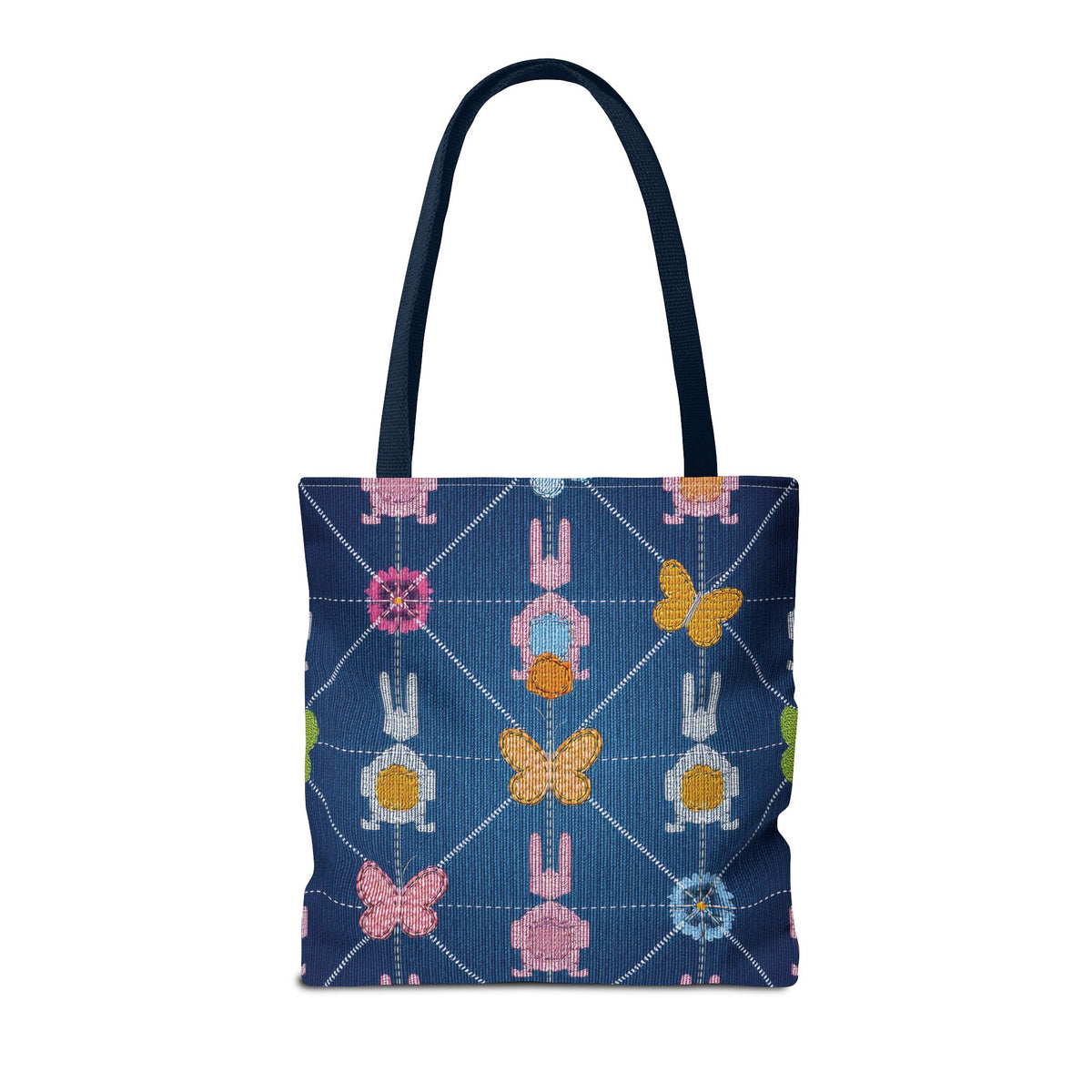 Easter Graphic Design Denim Fabric Imitation Print Unisex Canvas Bag Poly Spun 3 Sizes Tote Bag 204-12