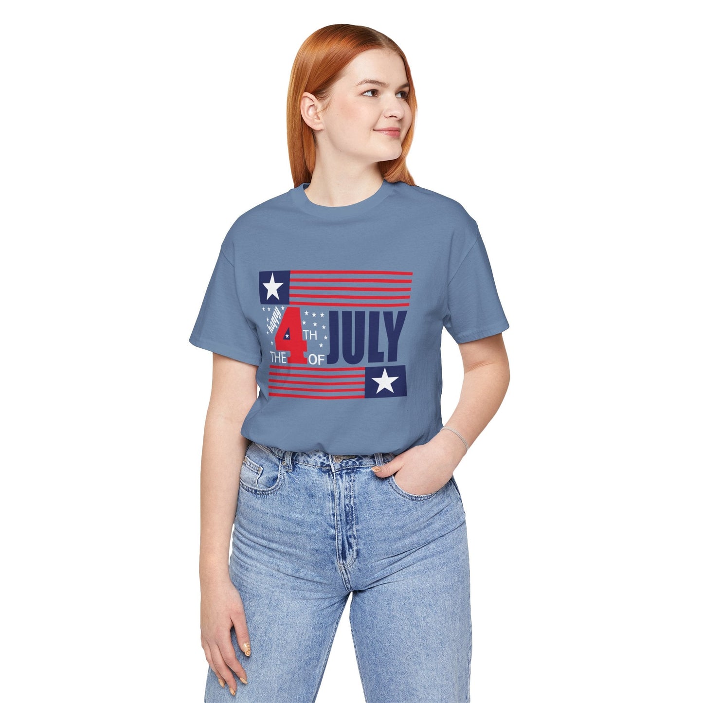 4th of July Flag Independence Day Graphic Unisex Cotton T-Shirt 014