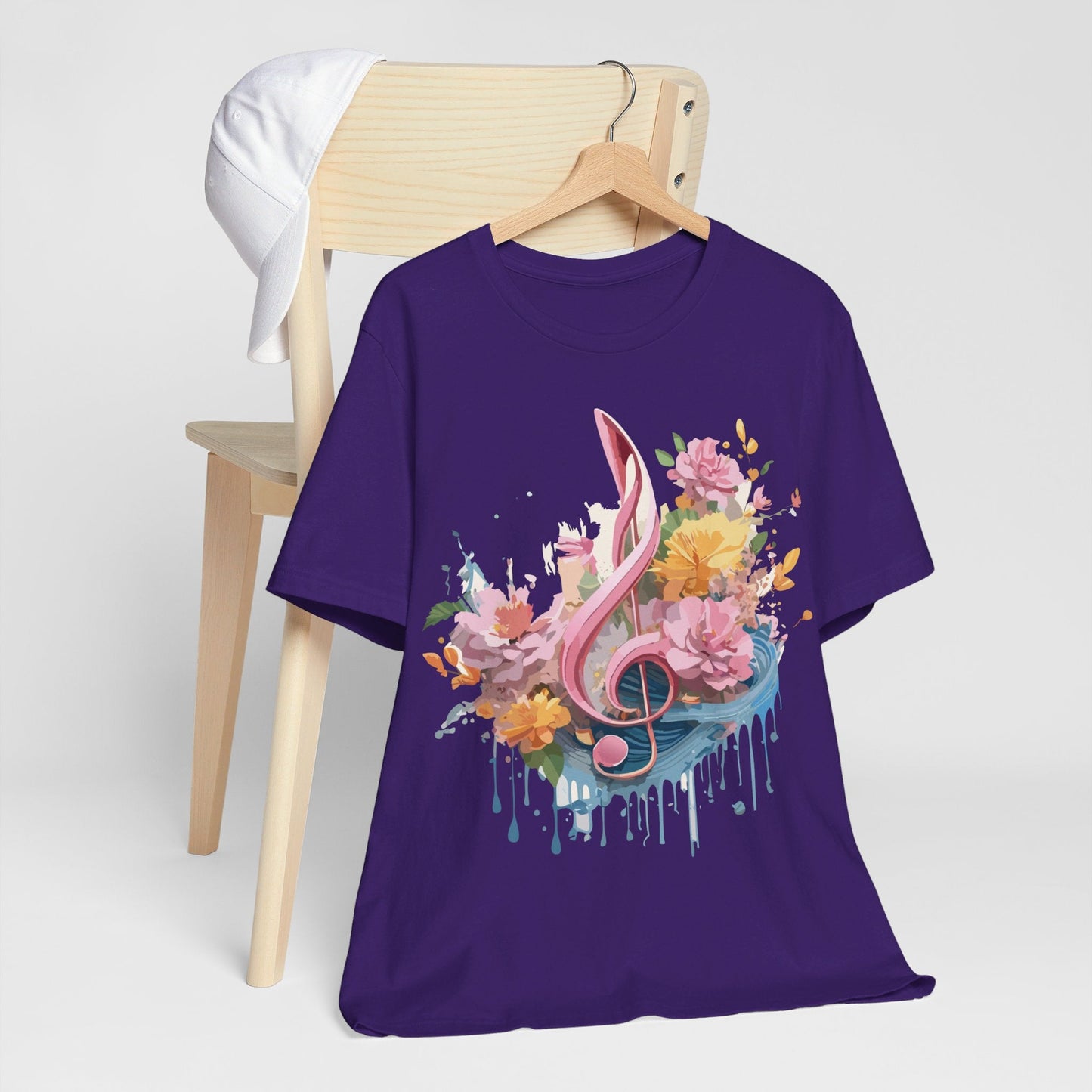Music Graphic Unisex 100 Cotton Vintage Art with Musical Elements Tee 139