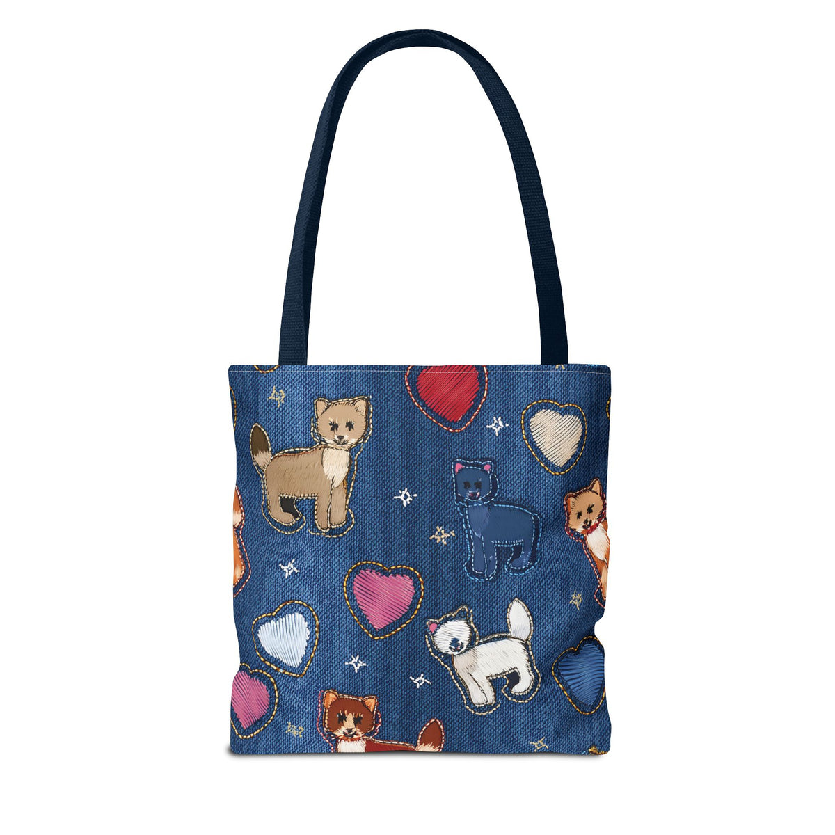 Love Day Graphic Design Denim Fabric Imitation Print Unisex Canvas Bag POLY 3 Sizes Tote Bag 201-6