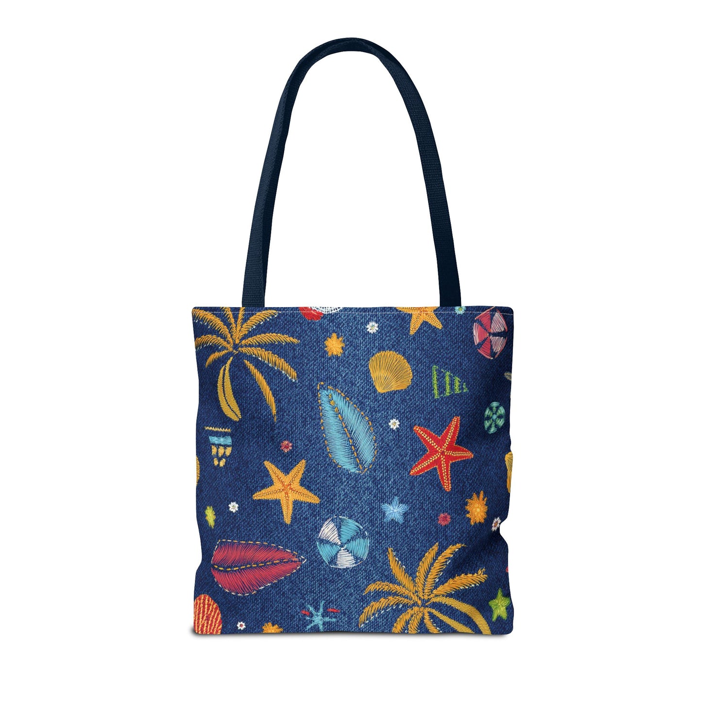 Denim Fabric Imitation Print Unisex Canvas Bag Poly Spun 3 Sizes Tote Bag 182-12