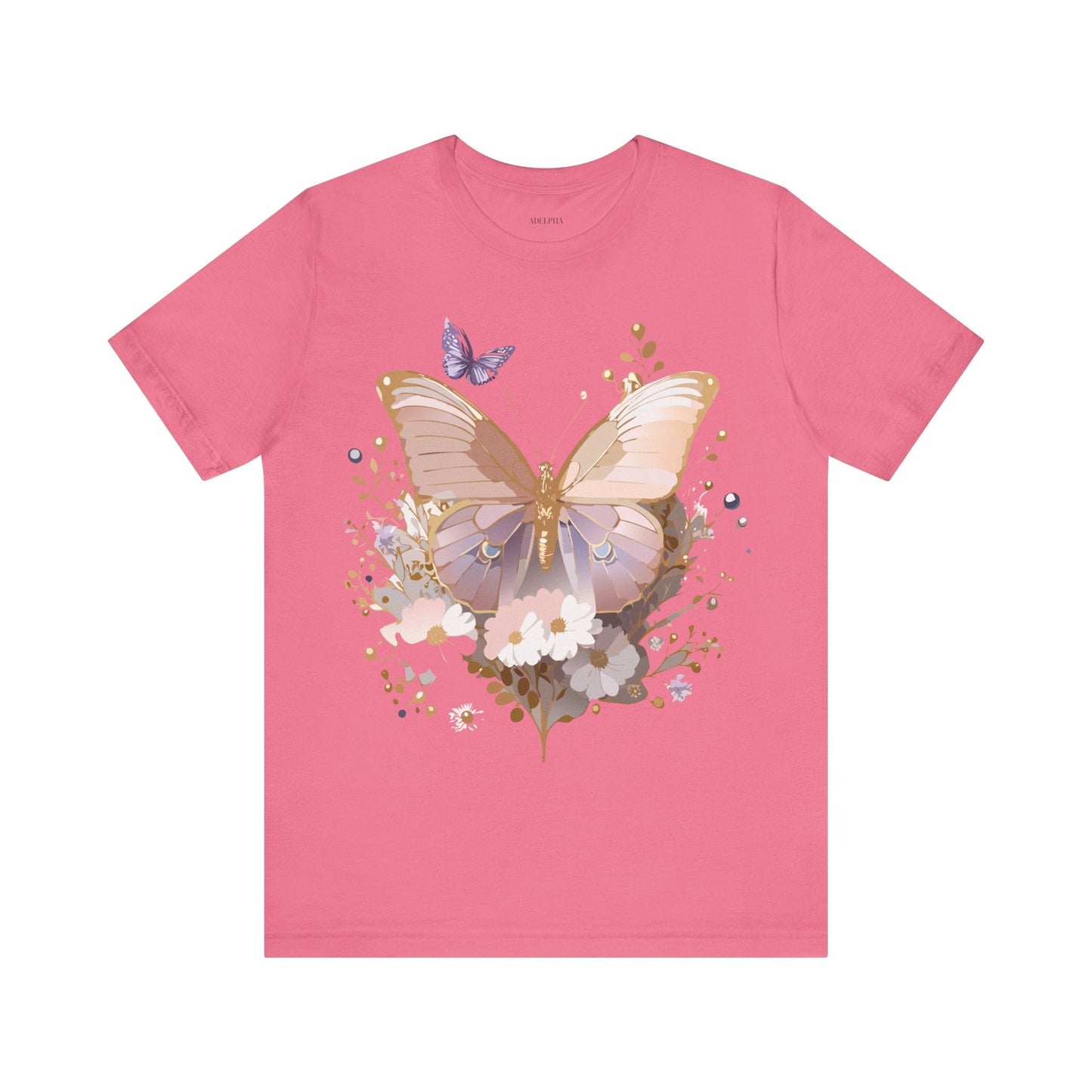 Butterfly Graphic Unisex 100 Cotton Lightweight Vintage Floral Design Jersey Tee 23