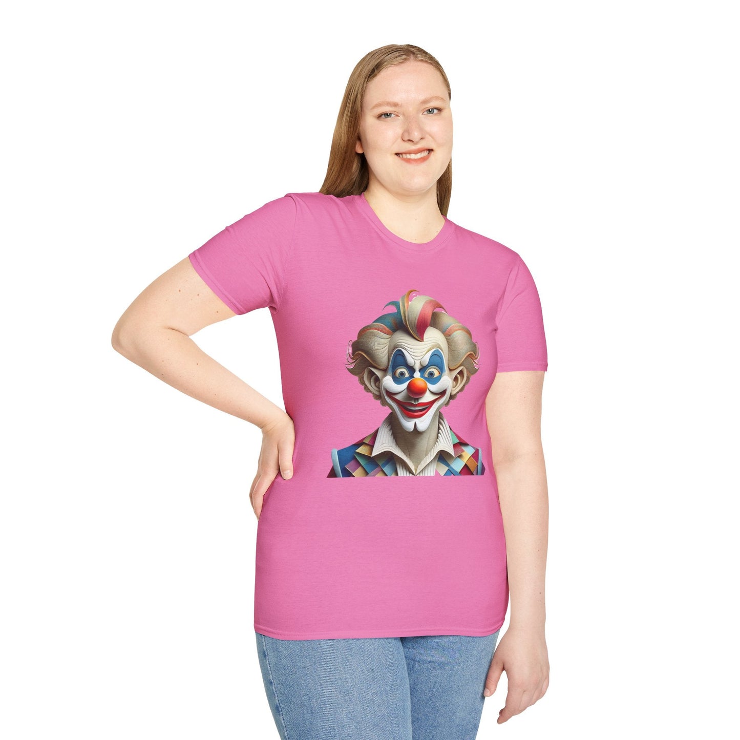 Unisex Clown Shirt Funny Man Circus Tee Softstyle Gildan 64000 Short Sleeve Everyday Comfort