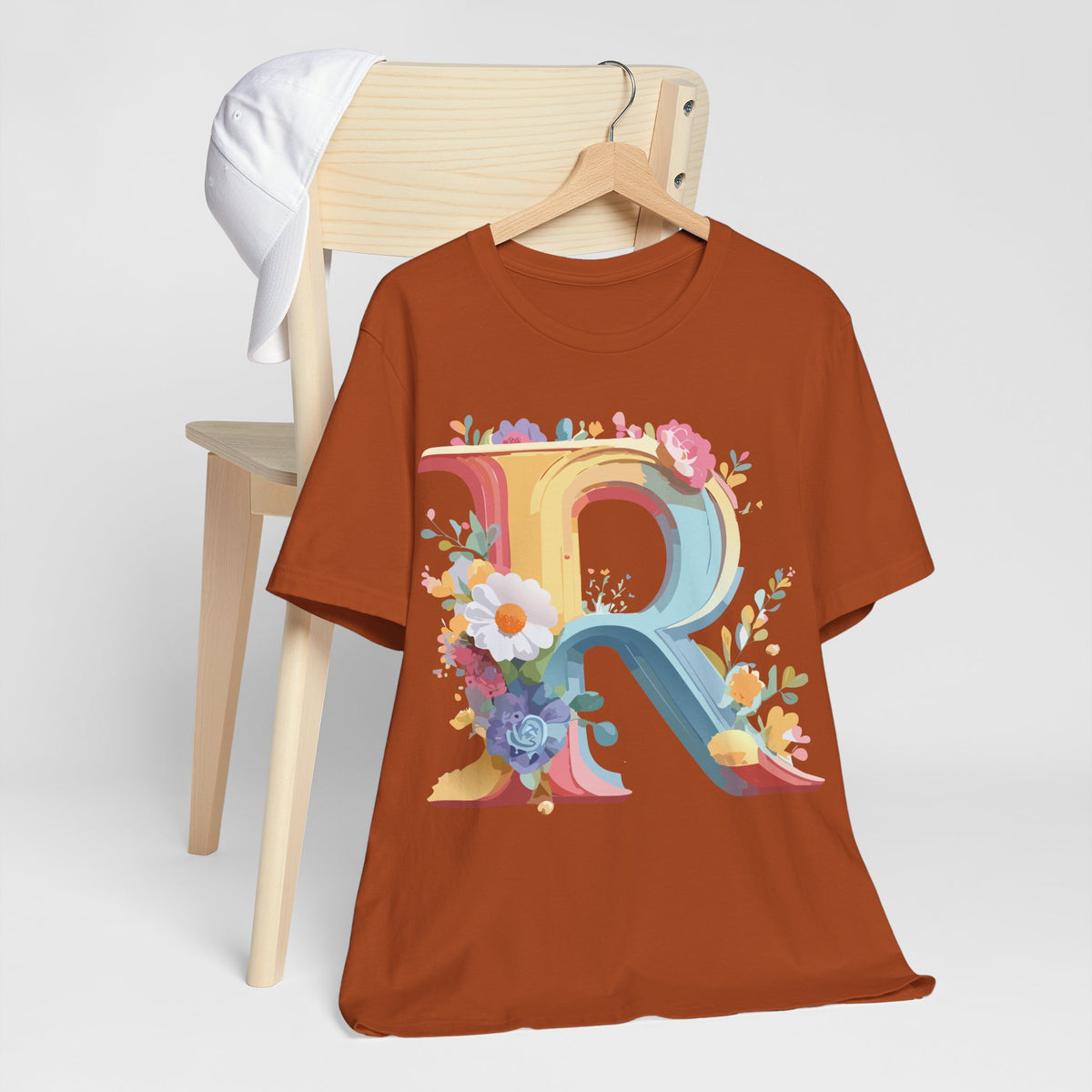 Letter R Graphic Unisex Cotton Bella+Canvas Tee with Art Letter Design