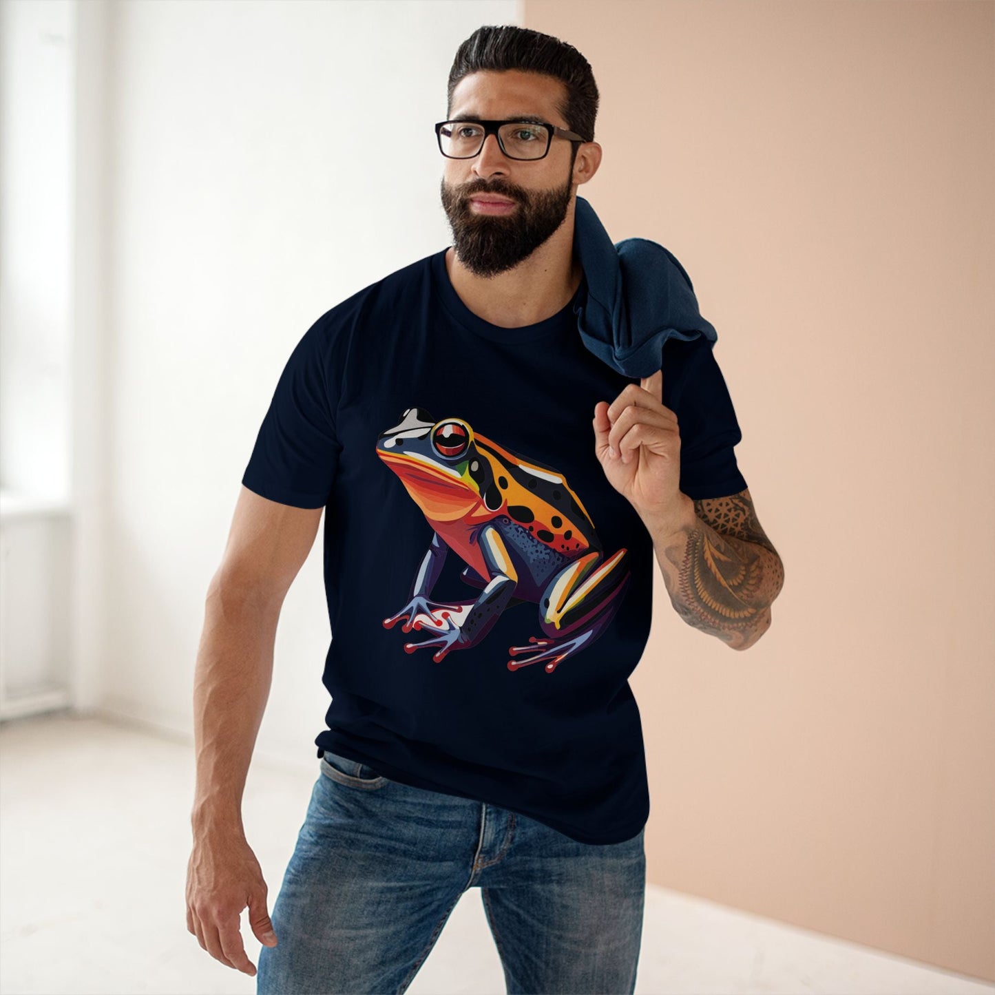 Unisex Frog Animal Shirt Premium Cotton Tee With Original Art Design Retro2Nova Exclusive Art Collection