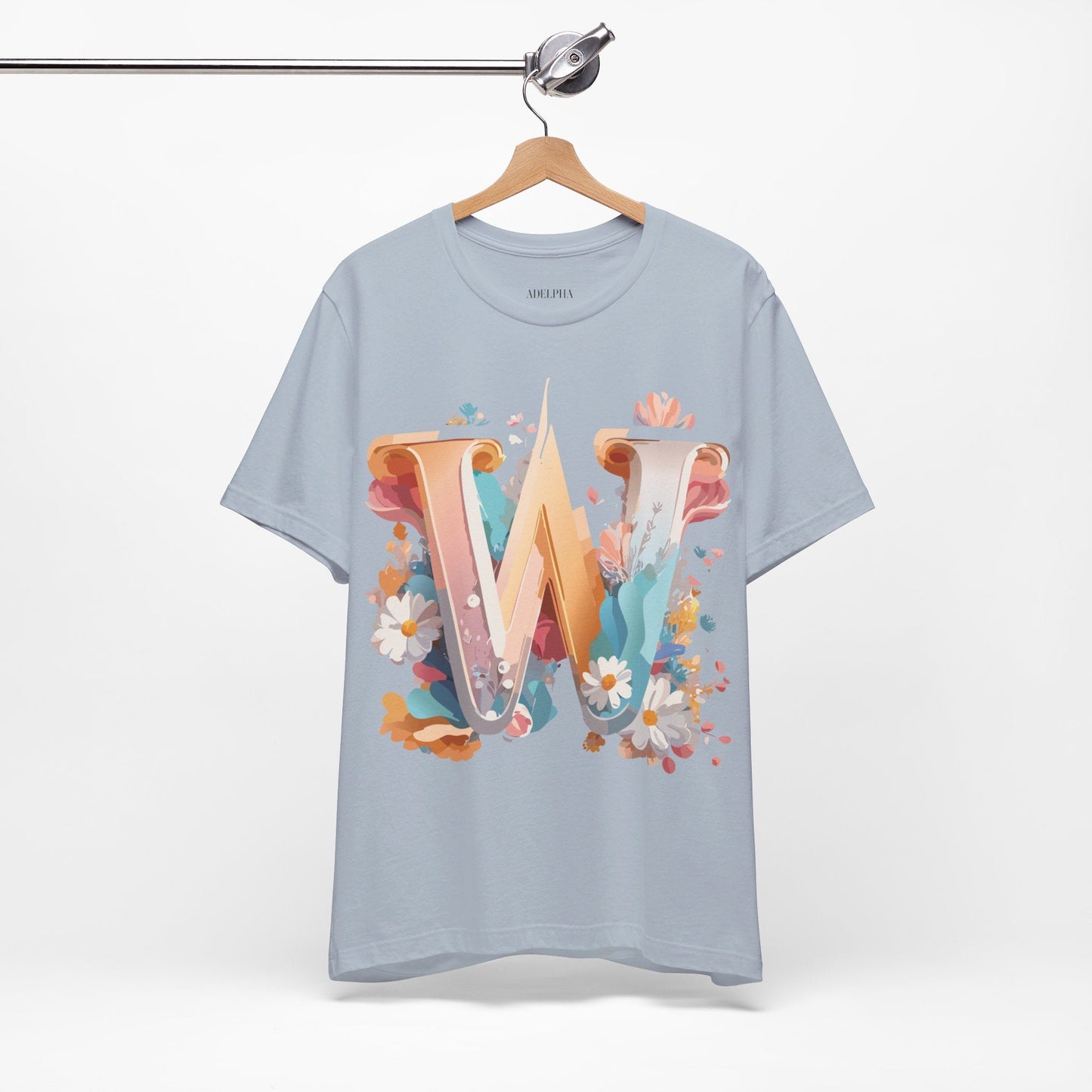 Letter W  Graphic Tee Unisex Jersey Short Sleeve Vintage Inspired ArtDesign