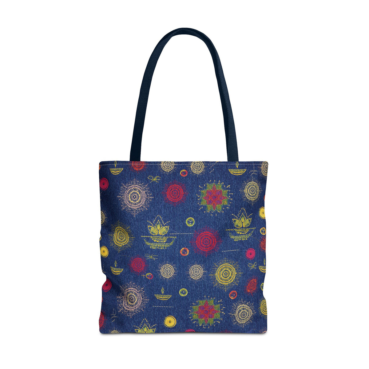 Diwali Graphic Denim Fabric Imitation Print Unisex Canvas Bag Poly Spun 3 Sizes Tote Bag 205-26