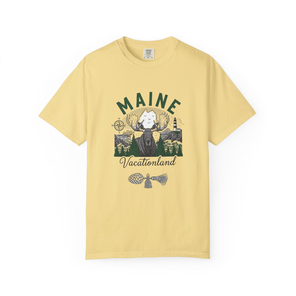 Maine State Travel Tourist Graphic Gift Tee Unisex 100 Cotton Comfort Colors T-Shirt