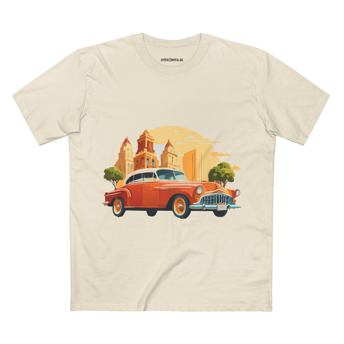 Retro Car Vintage Graphic Tee Staple Unisex 100 Cotton Tee Shirt - RC-21