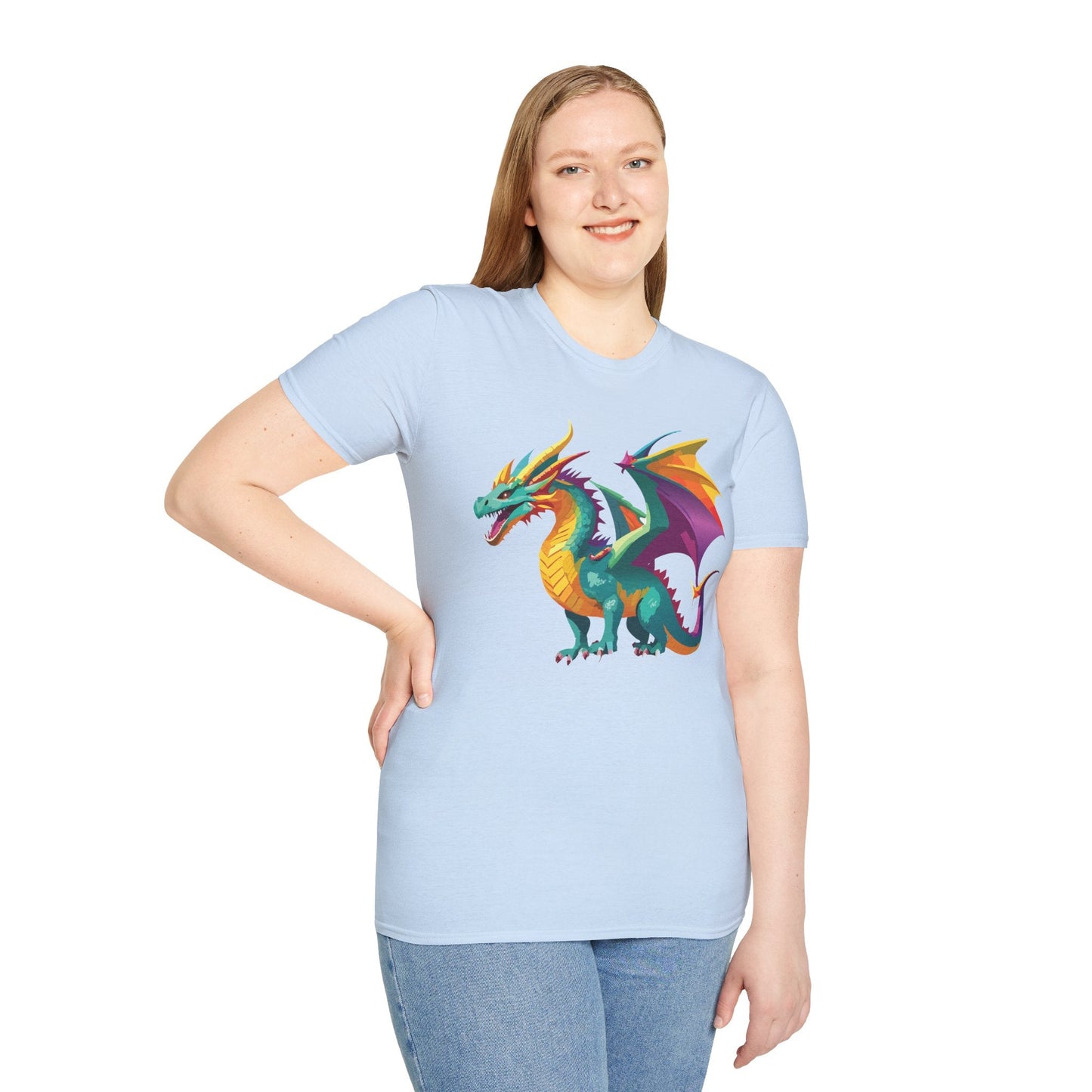 Dragon Graphic Unisex Cotton Softstyle Art Design Tee With Animals 10