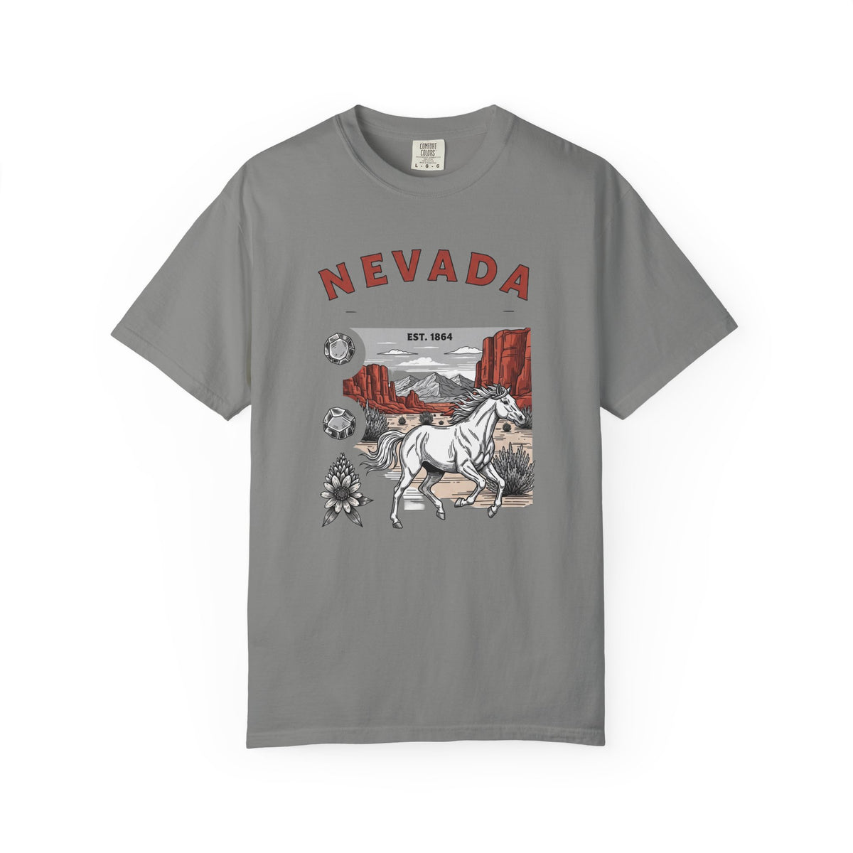 Nevada State Vintage Travel Tourist Graphic Tee Unisex 100 Cotton Comfort Colors T-Shirt