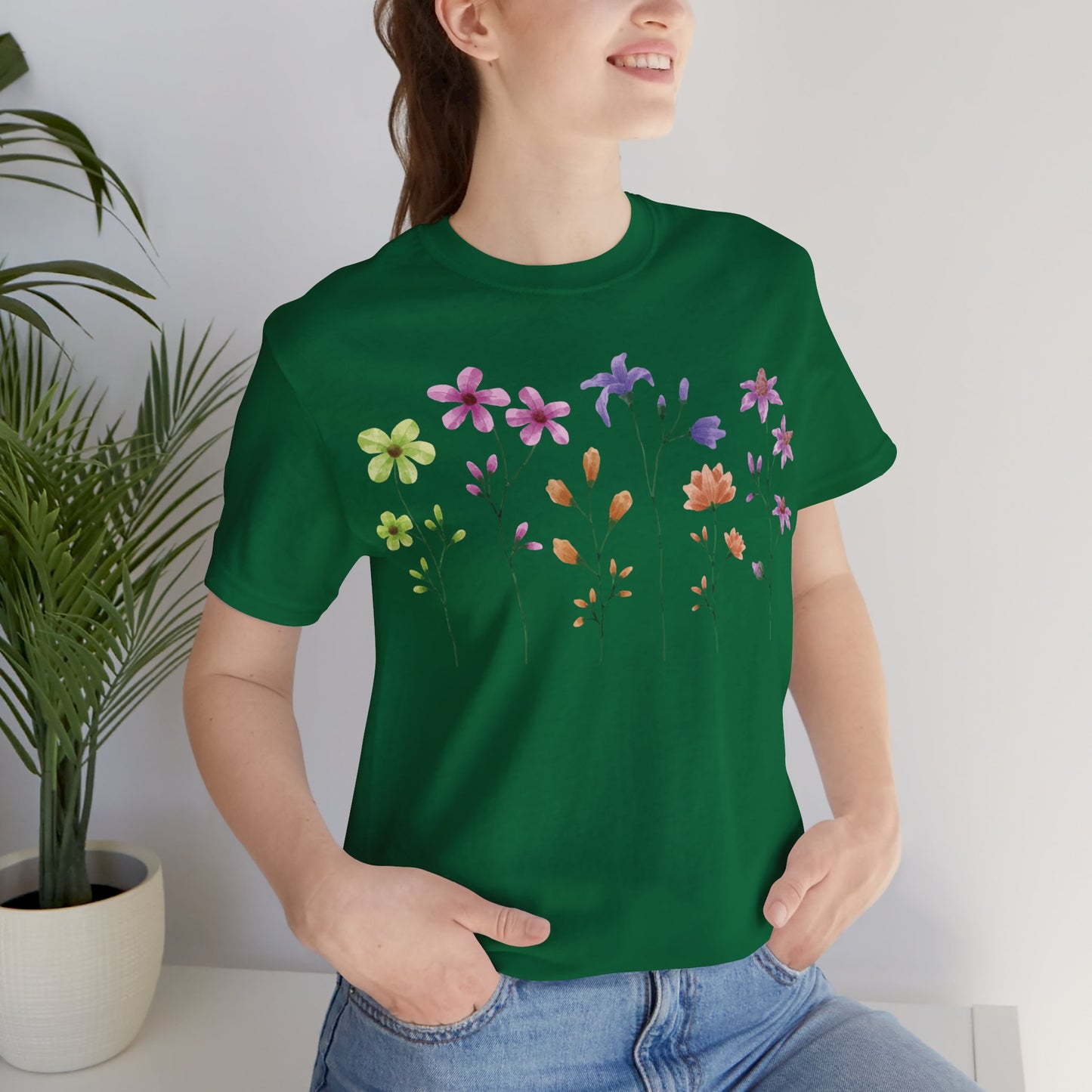 Camiseta de algodón con estampados florales