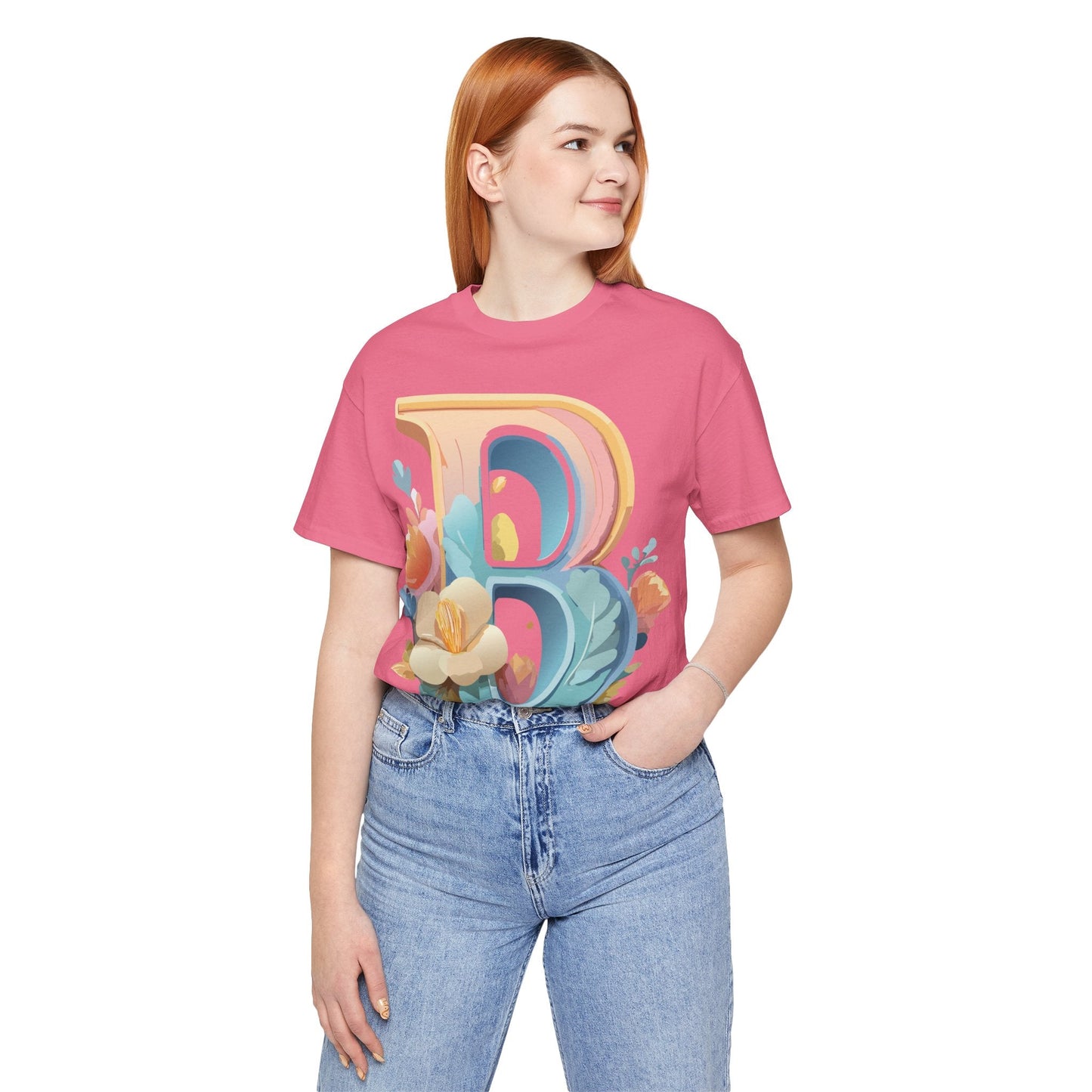 Letter B Graphic Tee Unisex Jersey Short Sleeve Shirt By Adelpha Vintage Artwork