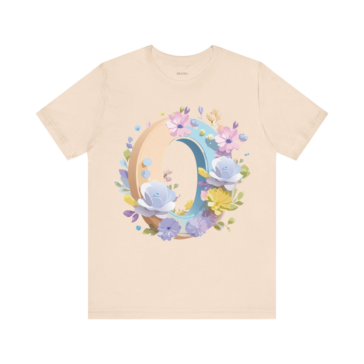 Letter O Graphic Unisex Cotton Bella+Canvas Tee with Art Letter Design