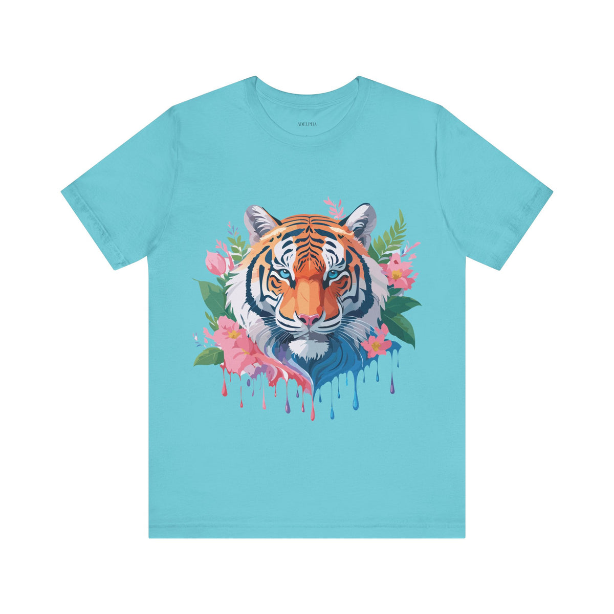 Tiger Graphic Unisex Cotton Bella+Canvas Tee with Art Animal Design d89