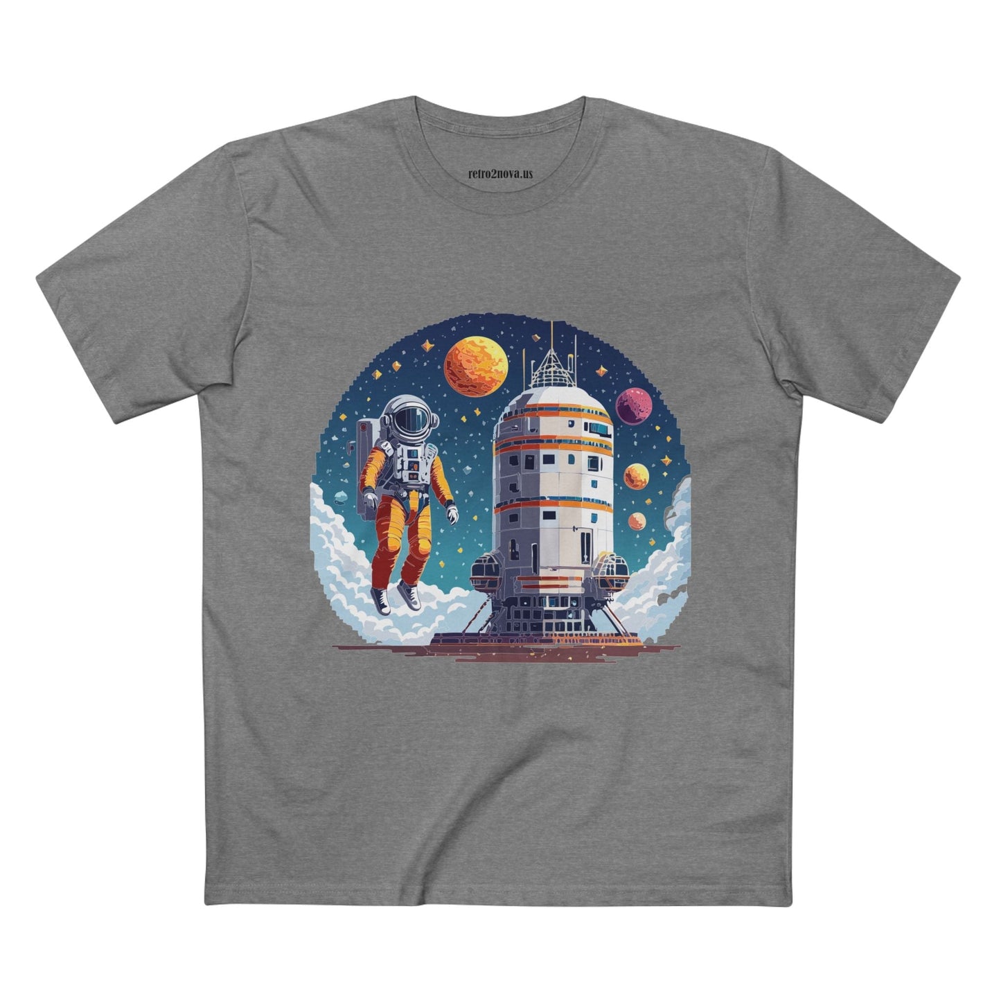 Cosmos Astronaut Shirt Unisex Premium Cotton Tee With Original Art By Retro2Nova Design