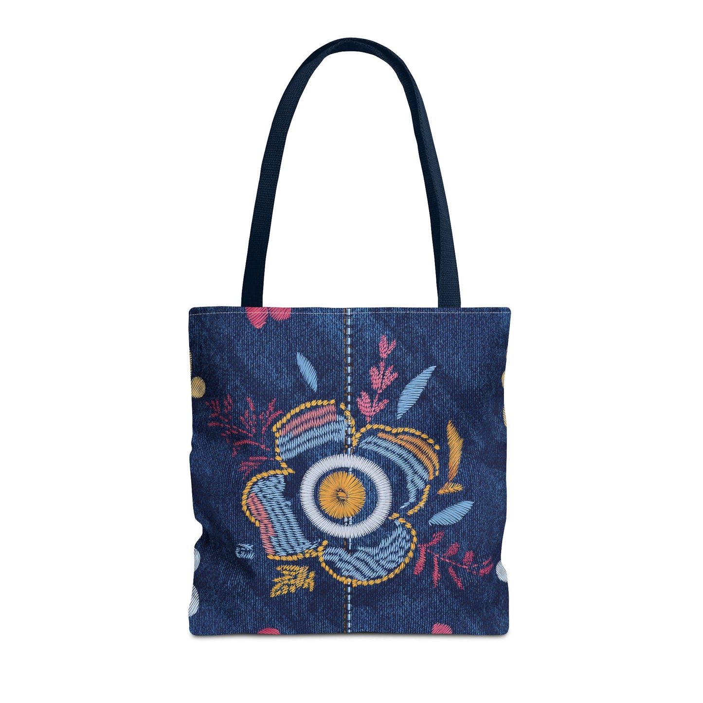 Denim Fabric Imitation Print Unisex Canvas Bag Poly Spun 3 Sizes Tote Bag 159-9