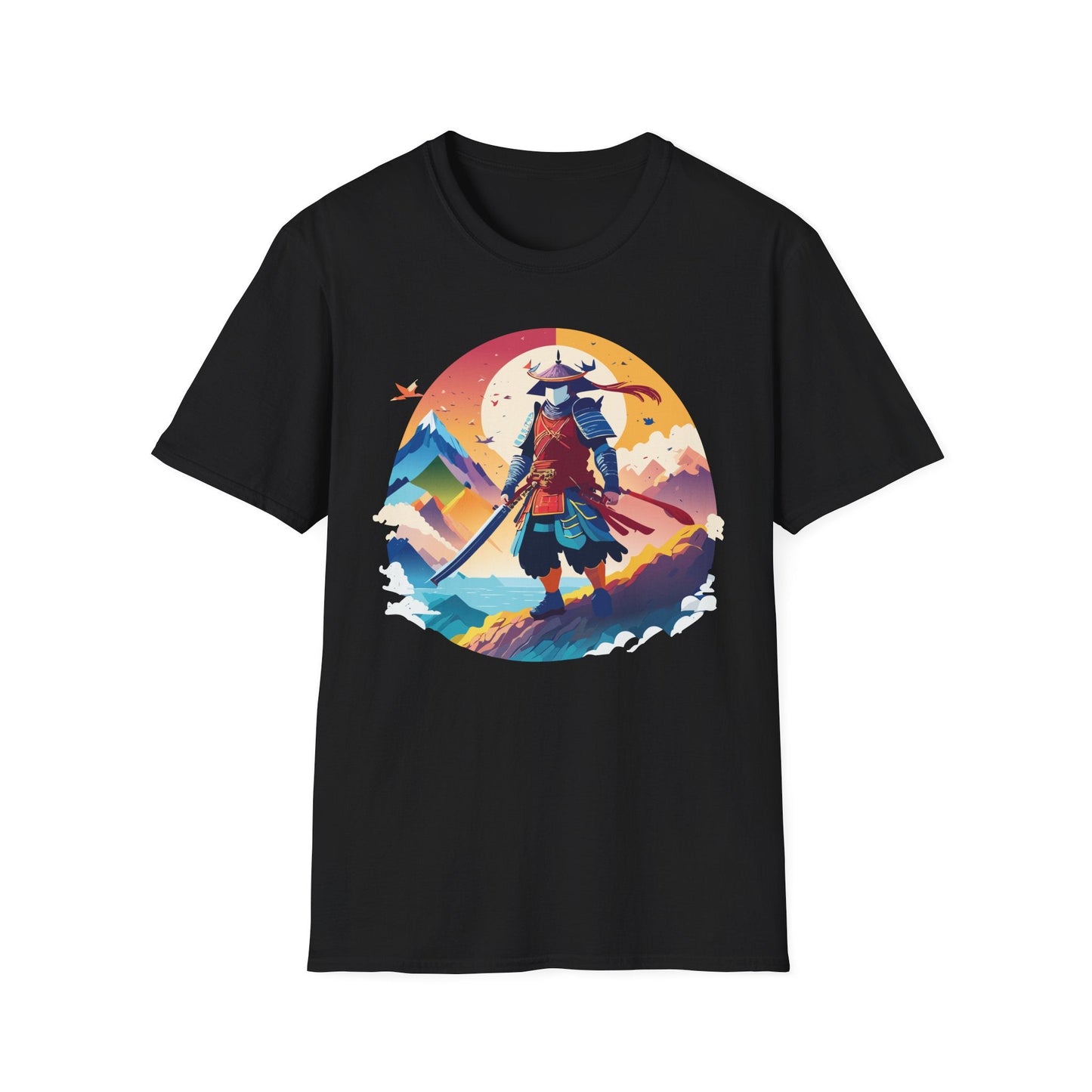 Samurai T Shirt Unisex Softstyle Gildan 64000 100 Percent Ring Spun Cotton Tee For Everyday Wear