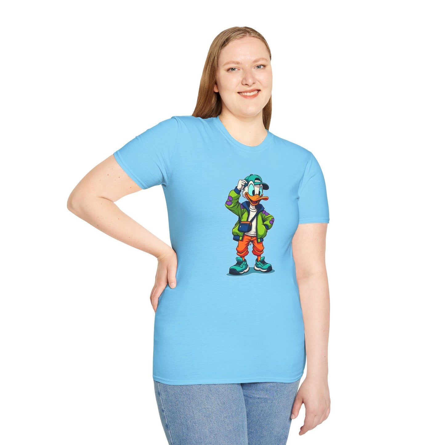 Unisex Softstyle T Shirt With Cartoon Animation And Funny Animals Gildan 64000 Tee