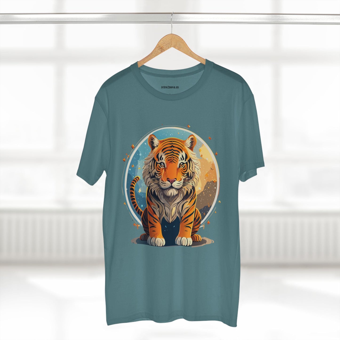Unisex Premium Cotton Staple Tee With Original Tiger Art Design From Retro2Nova Art Collection For Everyday Comfort