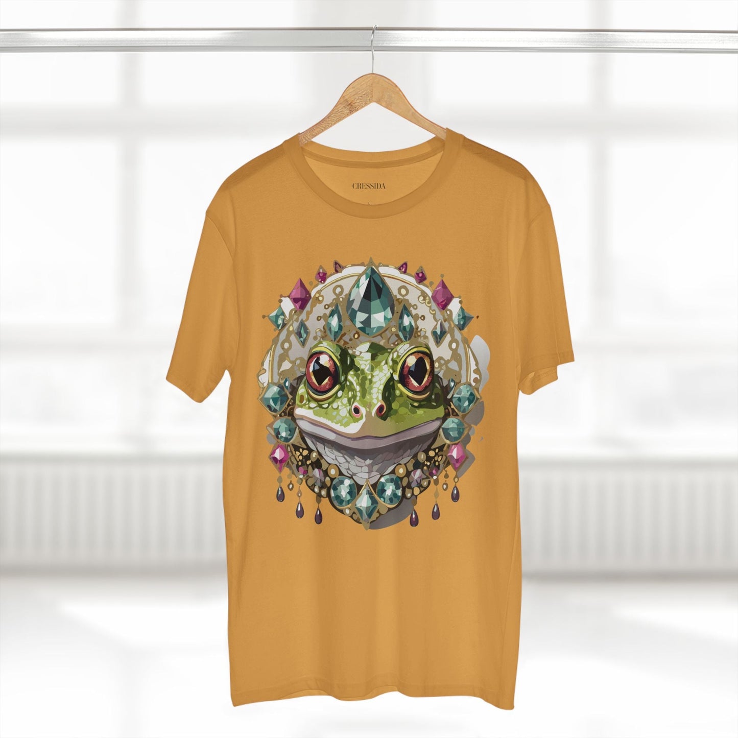 Frog Graphic Unisex 100 Cotton Tee With Unique Animal Golden Medallion Art Design 25