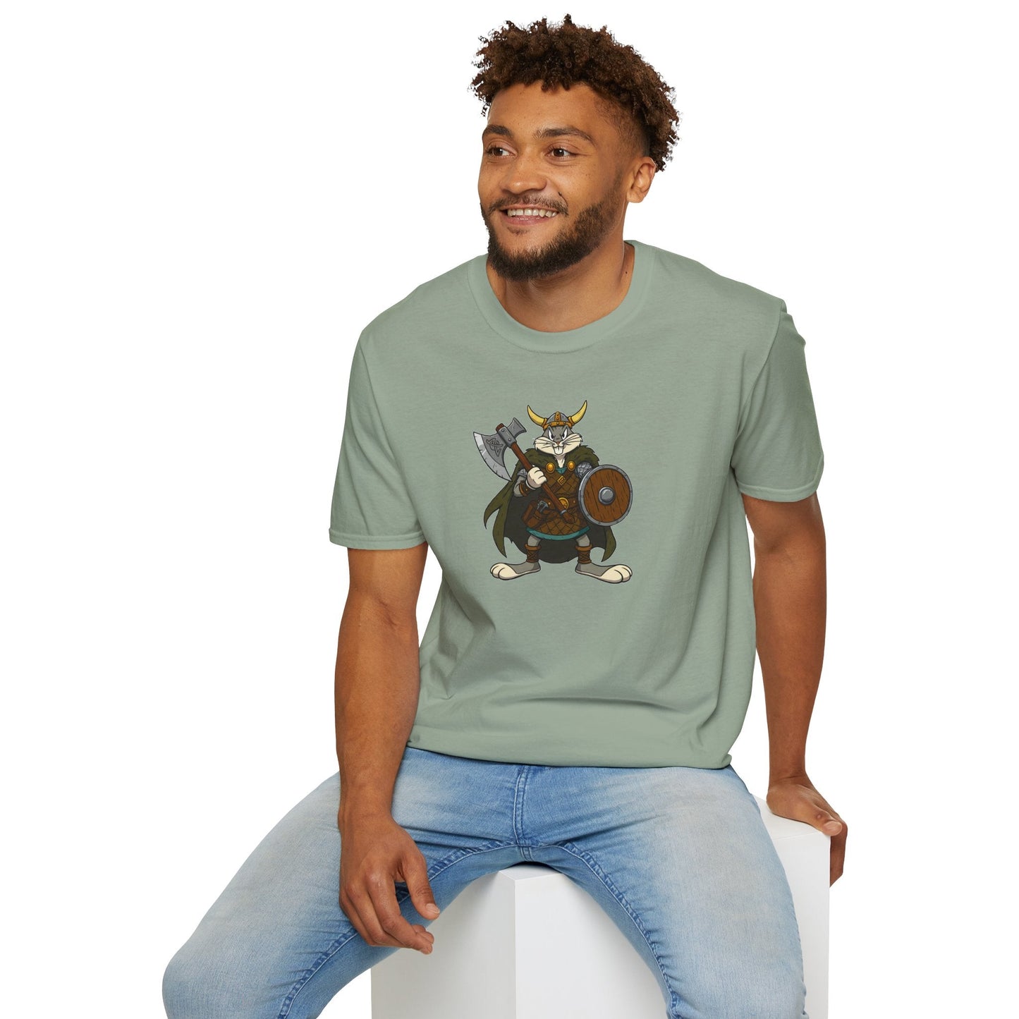 Cartoon Bunny Graphic Unisex Cotton Animal Animation Artwork Design Tee 6