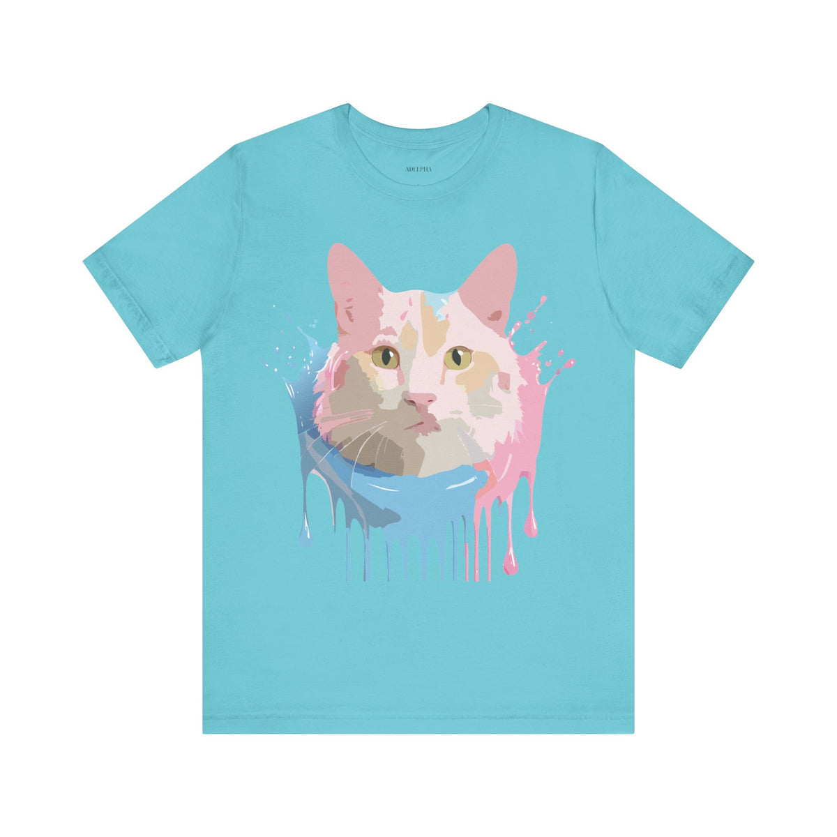 Cat Graphic Unisex Cotton Bella+Canvas Tee with Art Animal Design e207