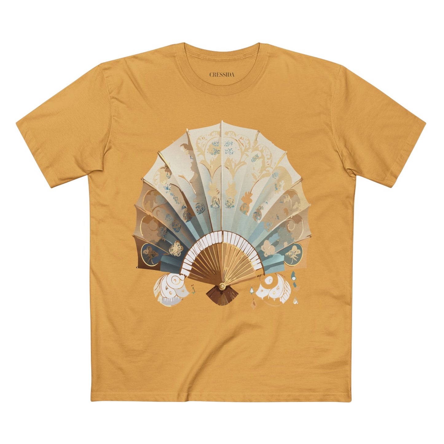 Antique Fan Graphic Design T-Shirt Unisex 100 Cotton Floral Carnival Artwork Tee 14