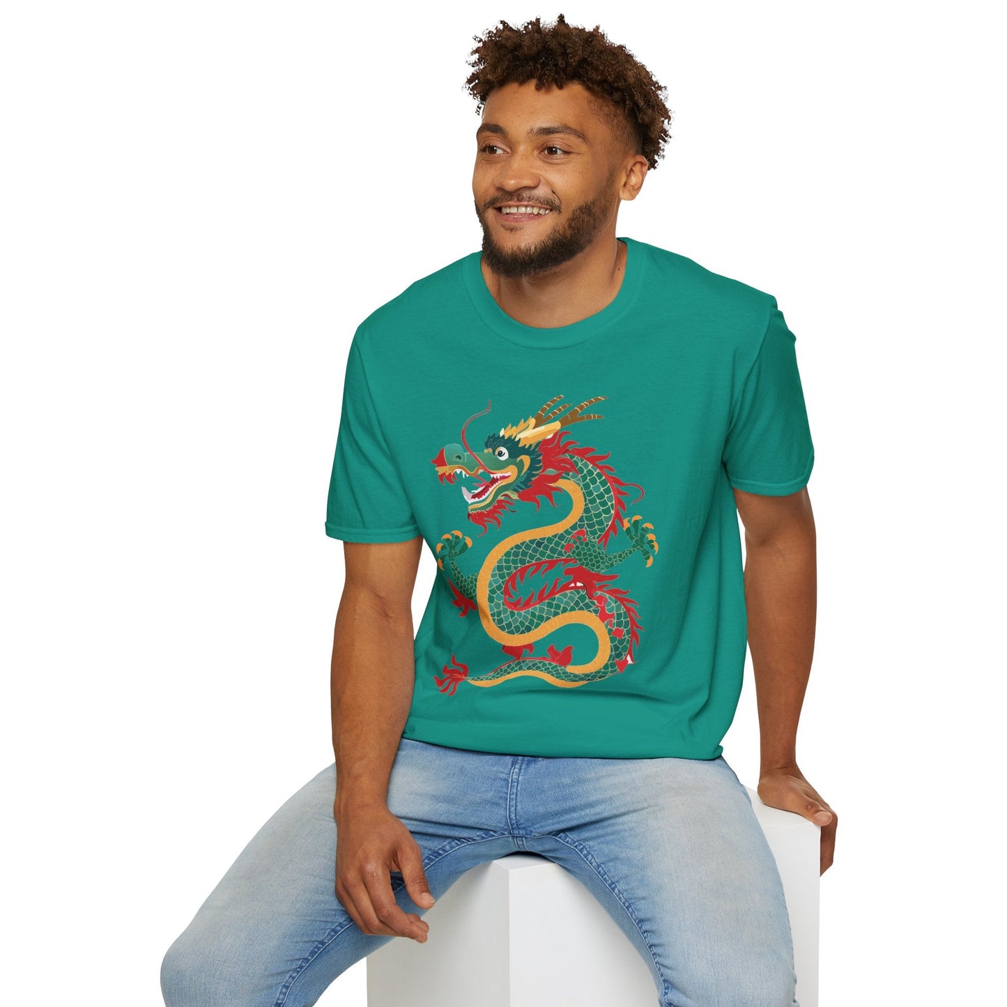 Dragon Graphic Unisex Cotton Softstyle Art Design Tee With Animals 3