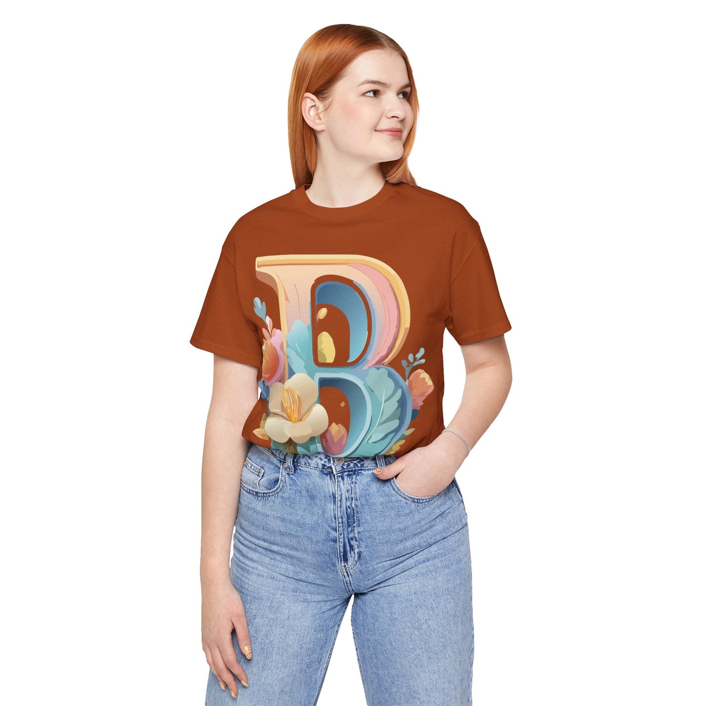 Letter B Graphic Tee Unisex Jersey Short Sleeve With Vintage Inspired Artwork By Adelpha