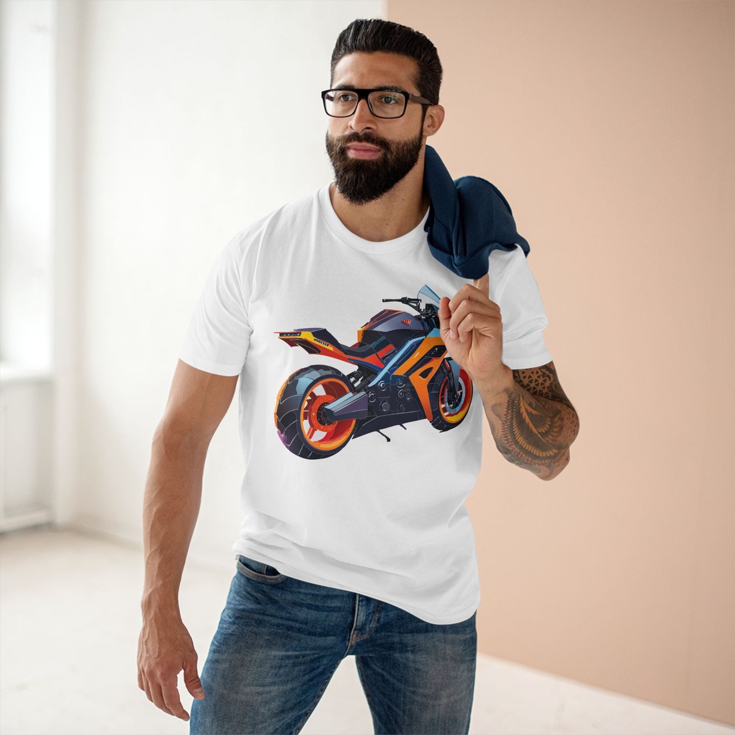 Moto Bike Graphic Unisex 100 Cotton Staple Tee 30